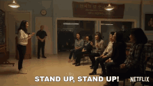 Stand Up Stand Up All Together Now GIF - Stand Up Stand Up All Together Now Get Up GIFs