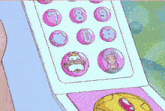 a cartoon phone with a king and queen on the buttons