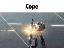 a picture of a robot with the word cope on the bottom