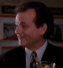 Bill Murray Smile GIF - Bill Murray Smile Drinking GIFs