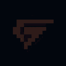 a pixel art drawing of a pink and yellow arrow