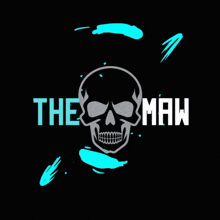 a logo with a skull and the words " the maw "