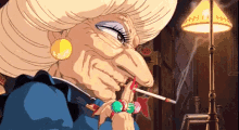 湯婆婆　ゆばあば　千と千尋　タバコ　煙草　たばこ GIF - Spirited Away Yubaba Ghibli GIFs