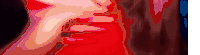 a close up of a person 's hands on a red shirt .
