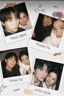 a collage of photos of a couple with the date 19/06/2025