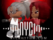 a poster for nycrhythm.com shows a couple of girls dancing
