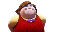 a cartoon character with glasses and a bow tie