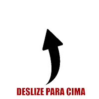 a pink arrow pointing up with the words deslize para cima below