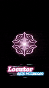 a poster for luis mcgregor 's locutor features a purple flower