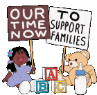 Our Time Is Now Is To Support Families American Families Plan Sticker - Our Time Is Now Is To Support Families American Families Plan National Child Care Stickers