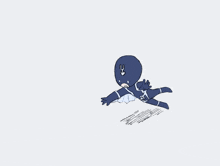 a drawing of a person laying on their back with a question mark above them