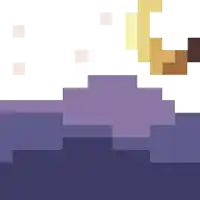 a pixel art painting of a purple and white background
