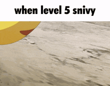 when level 5 snivy is written above a cartoon smiley face