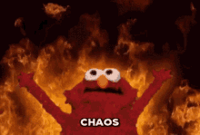 Chaos Elmo Fire GIF - Chaos Elmo Fire Elmo GIFs