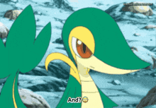 a cartoon of a snake with the words and on the bottom