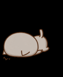 a cartoon cat is standing on a black background with its tongue out