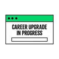 a computer screen with the words career upgrade in progress
