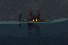 a pixel art image of a monster in the water