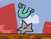 a cartoon drawing of a star and a letter v