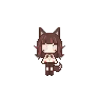 a pixel art drawing of a girl with cat ears .