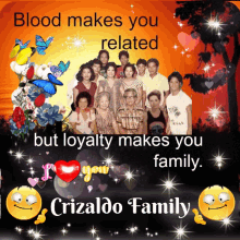 happy family crizaldo family blood makes you related loyalty makes you family flowers