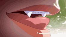 fang teeth lick tongue anime