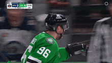 a hockey player with the number 96 on his back