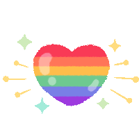 Love Heart Sticker - Love Heart Rainbow Stickers