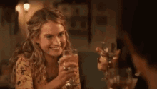 Lily James Party GIF - Lily James Party With Friends GIFs