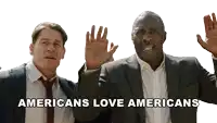 john cena and idris elba are standing next to each other and the caption says americans love americans