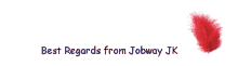 a red feather with the words best regards from jobway jk written below it
