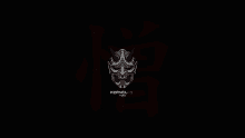 a black background with a samurai mask and the word kernel