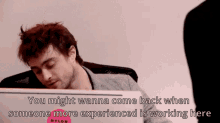 Daniel Radcliffe Receptionist GIF - Daniel Radcliffe Receptionist Work GIFs