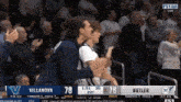 a basketball game between villanova and butler with the score 78 to 76