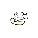 a cartoon drawing of a dog laying on a blanket .