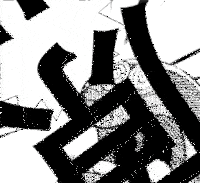 a black and white drawing of a person 's face with a shadow