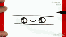 a person is drawing a cartoon character with the words draw cute things made in animotica