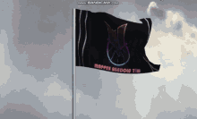 a black flag with the words mapper rainbow tim written on it