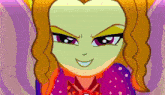 a close up of a cartoon character 's face with a smile