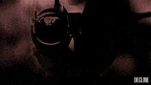 a close up of a girl 's face with the word decline below her