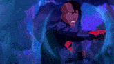 a cartoon character with the letter z on his chest is running