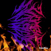 a purple and red graphic with the word fotoplay in the corner