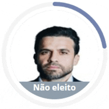 a man with a beard is in a circle with the words não eleito on it