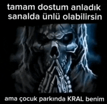 a picture of a skeleton with a caption in a foreign language
