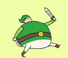 Fat Link Running With Sword GIF - Fat Link Running With Sword GIFs