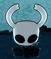 a cartoon drawing of a knight with horns and a black eye