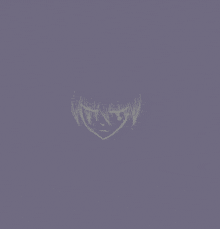 a purple background with a drawing of a face