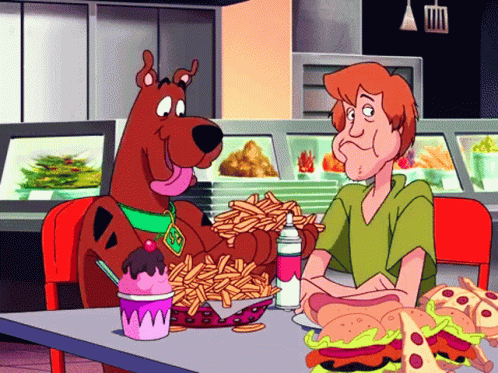 scooby doo and shaggy eating ice cream