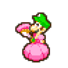 luigi princess peach pixel fan self video game