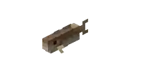 a minecraft fish with a white background and a black nose